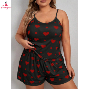 Fancyra Women Printed Top & Shorts Pajama Nightwear Set