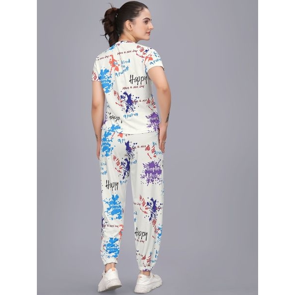 Fancyra Women Printed Top With Joggers Pajama Set - Image 4