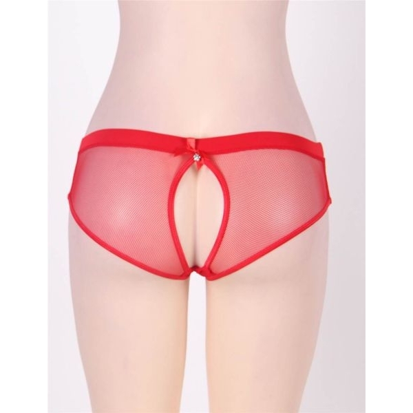 Fancyra Women Red Heart Thong Panty Open Back Design - Image 4