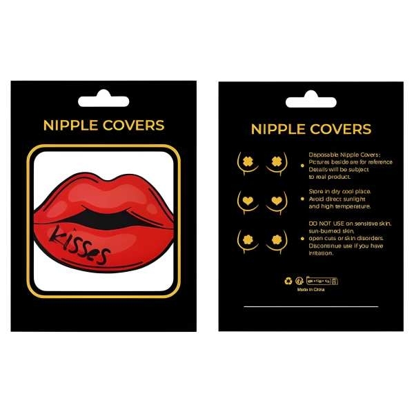 Fancyra Women Red Lip Shape Nipple Pasties Covers - Image 4