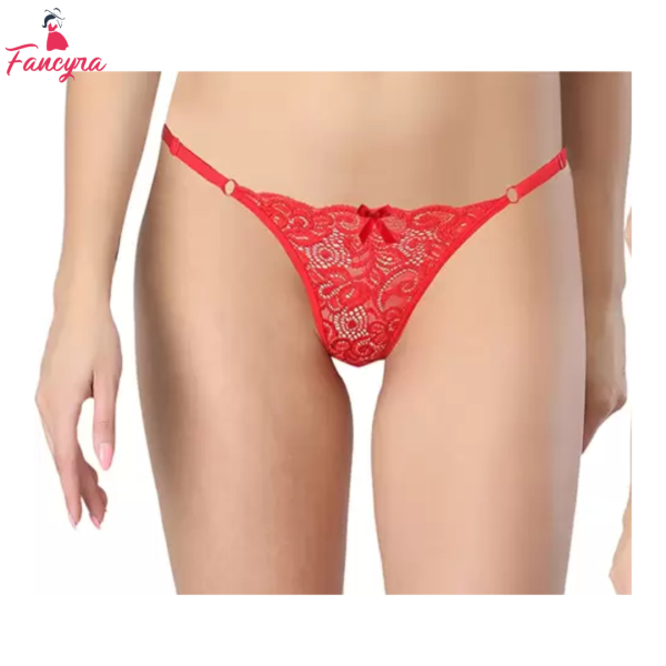 Fancyra Women Red Soft Comfortable Adjustable G-String Panty Thong For Women - Image 2