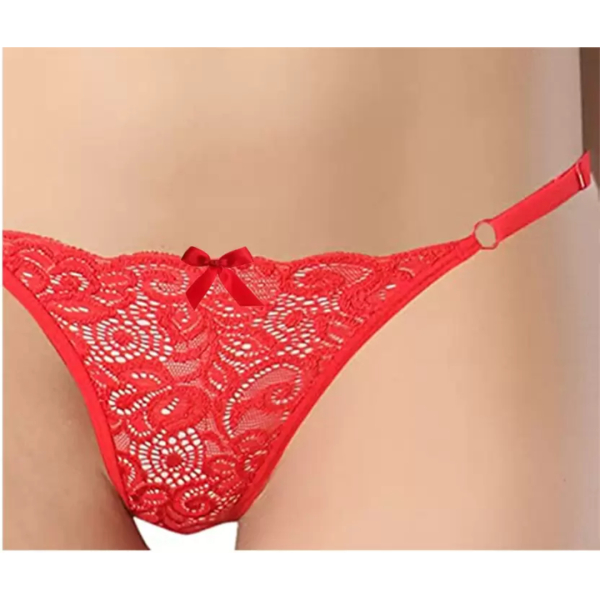 Fancyra Women Red Soft Comfortable Adjustable G-String Panty Thong For Women - Image 4
