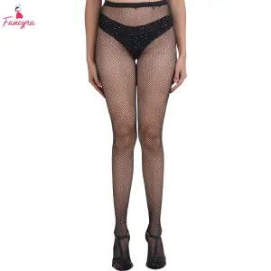 Fancyra Women Rhinestone Sheer Sparkled Pantyhose Stockings