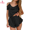 Fancyra Women Ruffled Pajama Cami Shorts Lingerie Sleepwear Set
