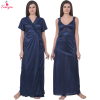 Fancyra Women Satin 2 Pcs Set of Nighty And Wrap Gown Half Sleeve Robe Nightwear