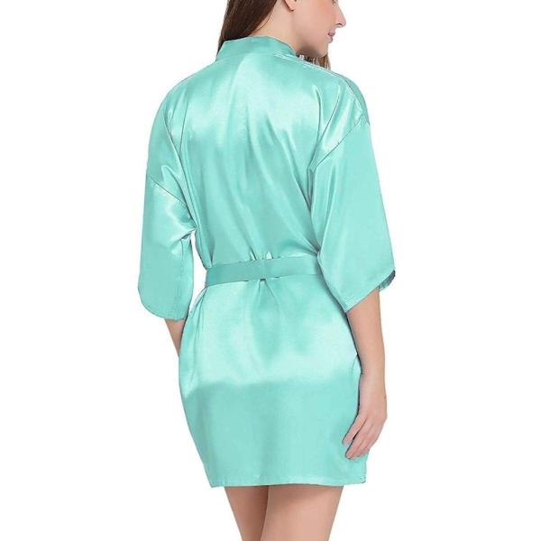 Fancyra Women Satin Babydoll Belted Kimono Robe Free Size Light Green Color - Image 5