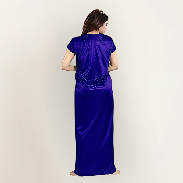 Fancyra Women Satin Solid 6 Piece Set Sleepwear Nightwear - Image 4