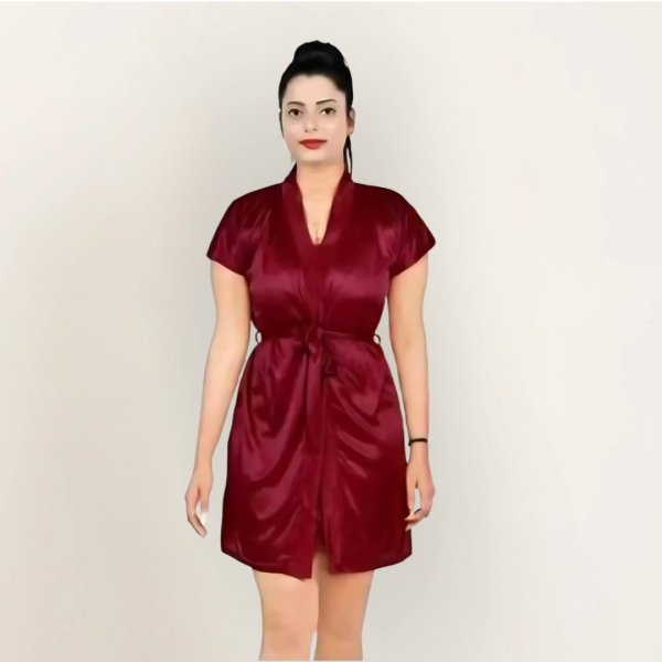 Fancyra Women Satin Solid Pack of 6 Sleepwear Nightwear Set - Image 3