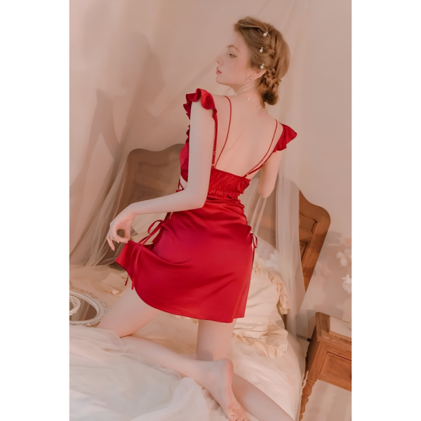 Fancyra Women Satin Two Piece Set Inner Nighty with Robe Nightwear - Image 3