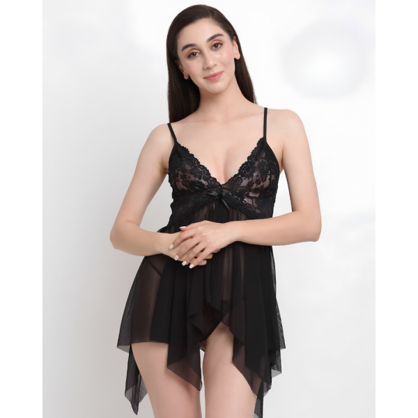 Fancyra Women See Through Adorable Net Lace Nighty Babydoll Lingerie - Image 2