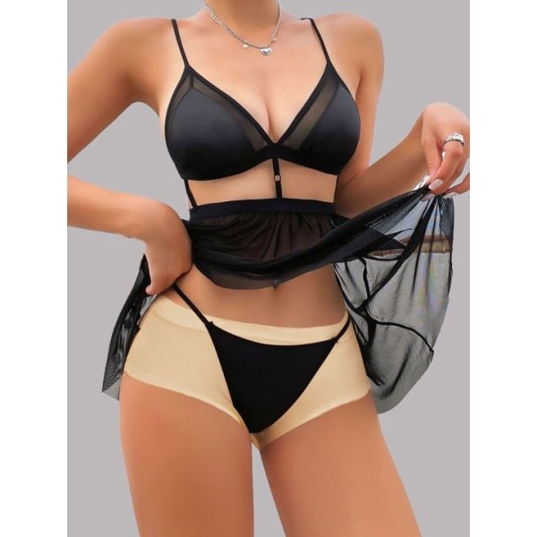 Fancyra Women See through Babydoll Lingerie Nightdress with Thong - Image 3