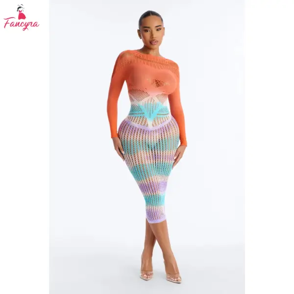 Fancyra Women See Through Hot Bodystocking Lingerie Bodycon Style Dress