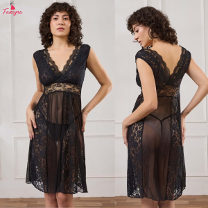 Fancyra Women See Through Lace Elegant Nightgown Babydoll Lingerie