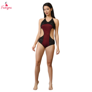 Fancyra Women Self Design Halter Neck Baby Doll Lingerie