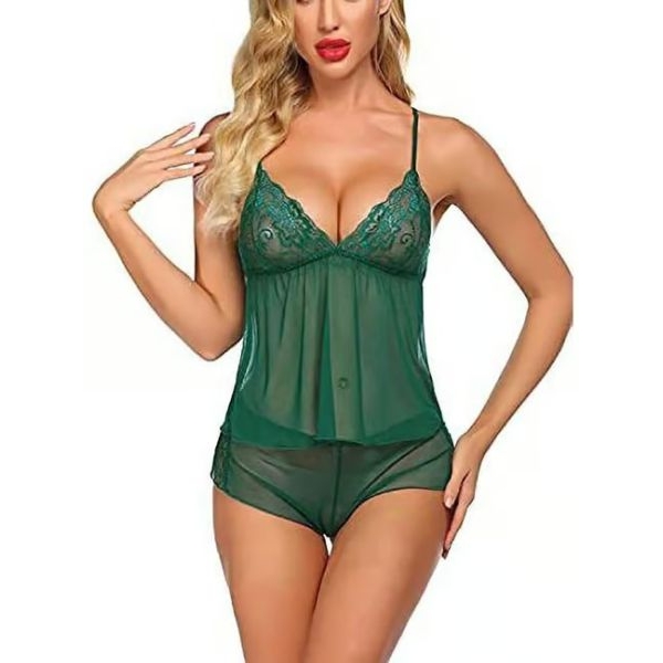 Fancyra Women Semi Transparent Hot Nighty Babydoll Lingerie Set for Honeymoon - Image 5