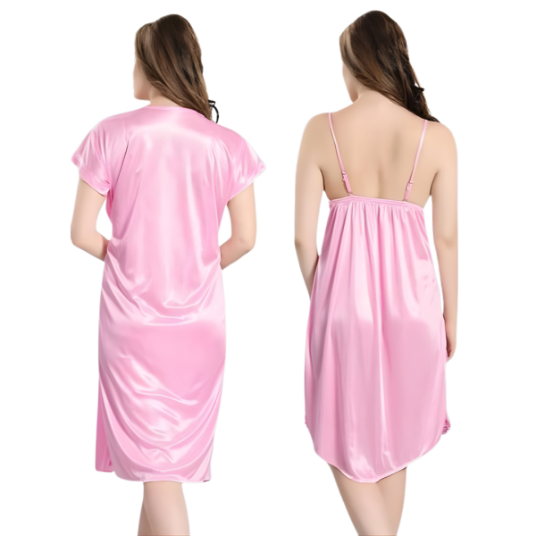 Fancyra Women Set of 2 Piece Satin Stylish Fancy Sleepwear Nightdress - Image 5