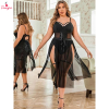 Fancyra Women Sheer Hot Corset-Style Nightwear High Slit Bodysuit Lingerie