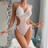 Fancyra Women Sheer Mesh Halter Neck Stylish Hot Bodysuit Lingerie