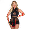 Fancyra Women Sheer Mesh Lingerie Set with Crisscross Bodice and Arm Wraps