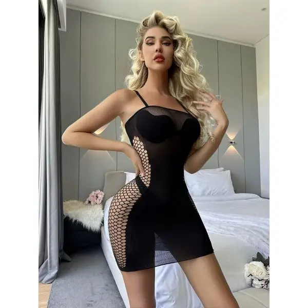 Fancyra Women Sheer See-Through Net Bodycon Style Hot Bodystocking Lingerie - Image 2
