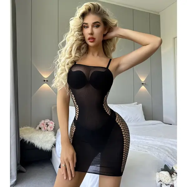 Fancyra Women Sheer See-Through Net Bodycon Style Hot Bodystocking Lingerie - Image 3