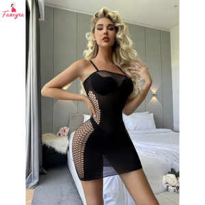 Fancyra Women Sheer See-Through Net Bodycon Style Hot Bodystocking Lingerie