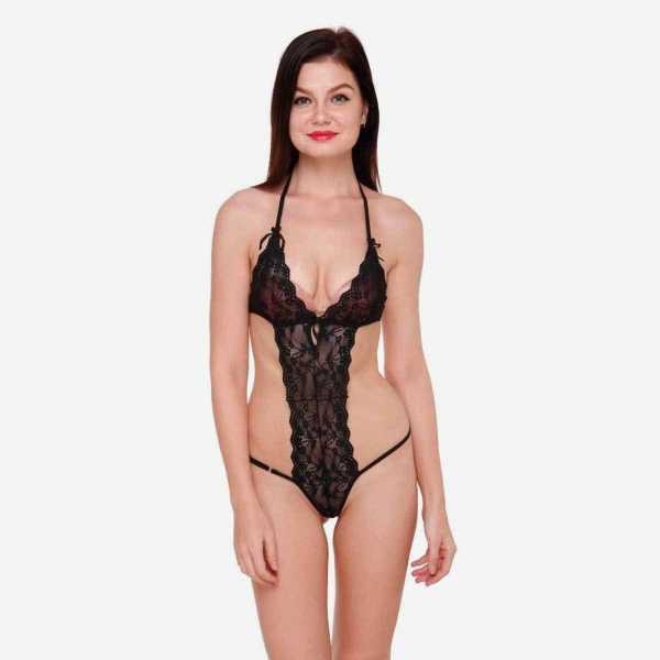 Fancyra Women Sleepwear Babydoll Lingerie Free Size Black Color - Image 4