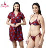 Fancyra Women Sleepwear Nightwear Nighty with Robe Swimwear Bikini Set