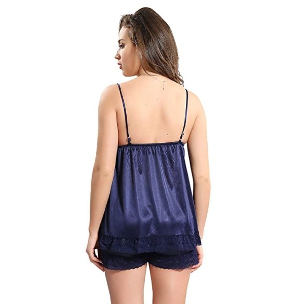 Fancyra Women Sleepwear Satin Plain Night Dress For Women - Image 5