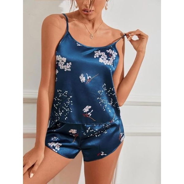 Fancyra Women Sleeveless Printed Elegant Sleepwear Pajama Set - Image 2