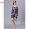 Fancyra Women Sleeveless Printed Night suit Tee and Shorts Pajama Set