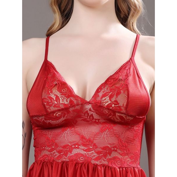 Fancyra Women Sleeveless Soft & Silky Elegant Babydoll Lingerie - Image 4