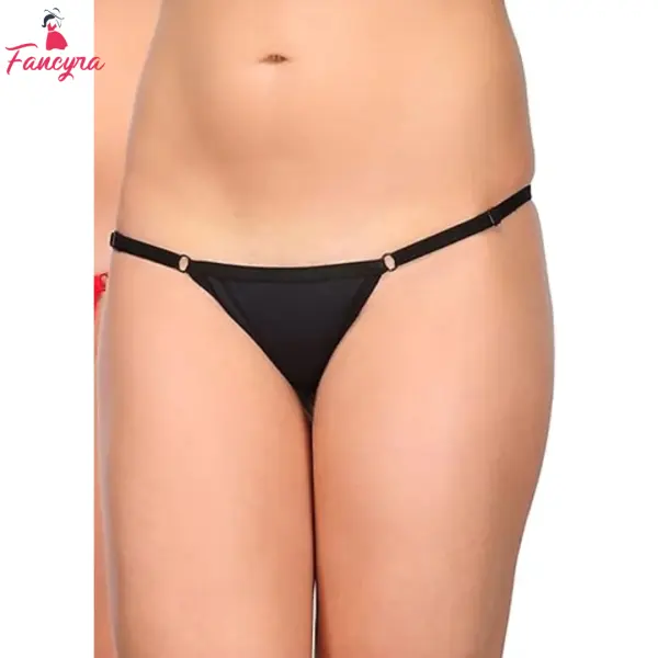Fancyra Women Soft Comfortable Black Adjustable G-String Thong Panty For Women - Image 2