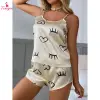 Fancyra Women Soft Fabric Heart Printed Regular Nightwear Pajama Set