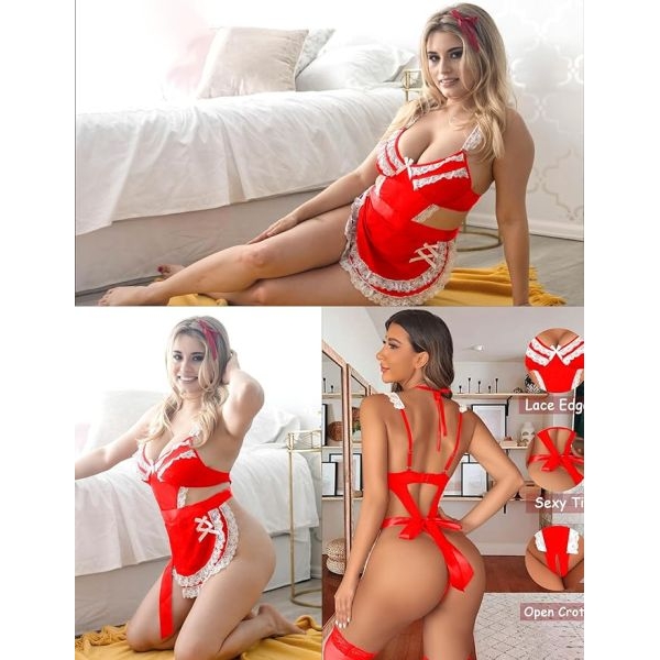 Fancyra Women Soft Honeymoon Valentine Babydoll Lingerie Nightdress - Image 5