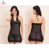 Fancyra Women Soft Net Lace Halter Neck Babydoll Lingerie
