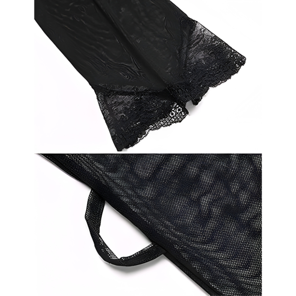 Fancyra Women Soft Net Lace See Through NIghtwear Bathrobe Lingerie - Image 2