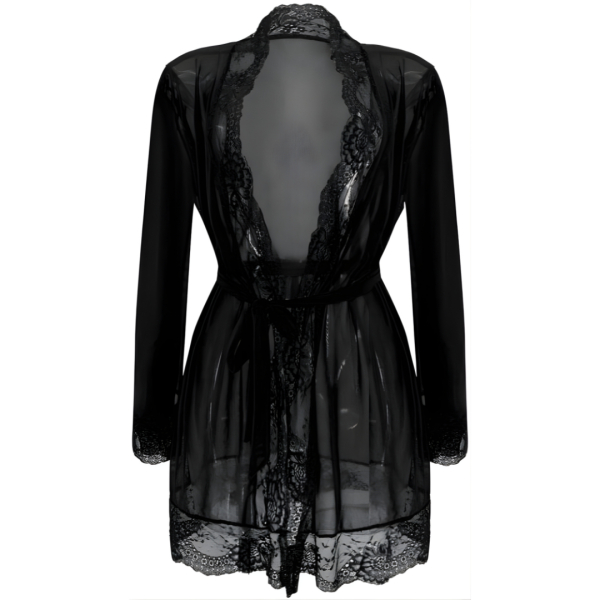 Fancyra Women Soft Net Lace See Through NIghtwear Bathrobe Lingerie - Image 3