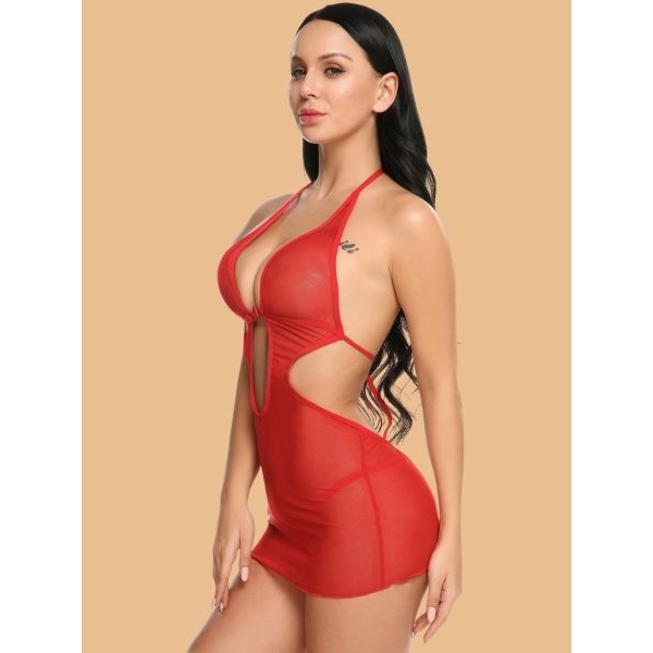 Fancyra Women Soft Net Transparent Baby doll Lingerie Dress Nightwear - Image 4