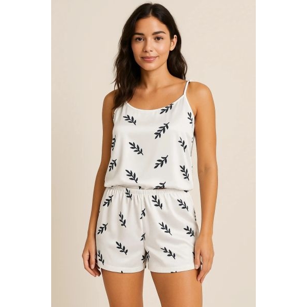 Fancyra Women Soft Printed Nightwear Top and Shorts Pajama Set - Image 2