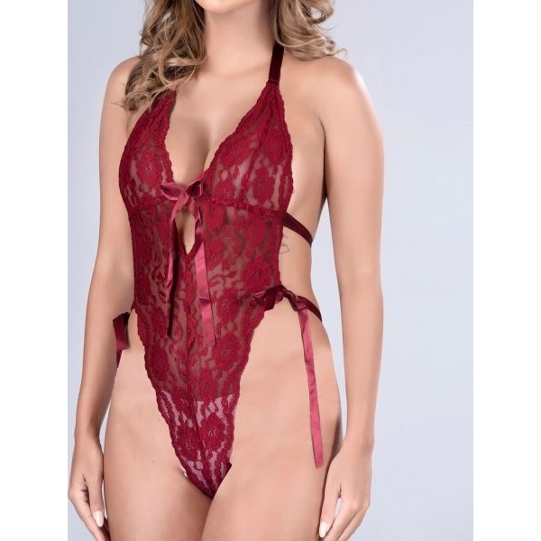 Fancyra Women Soft Transparent Lace Floral Bodysuit Lingerie - Image 4