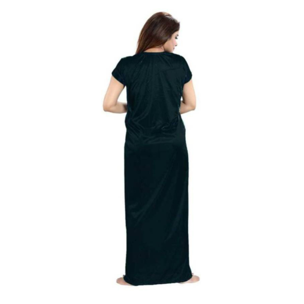 Fancyra Women Solid Satin Night Wear Nighty Dress with Pajama and Bikini Sets For Women - Image 3