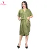Fancyra Women Solid Terry Cotton Single Pocket Bathrobe