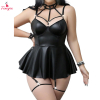 Fancyra Women Strappy Bustier Babydoll Lingerie Dress with Flared Skirt