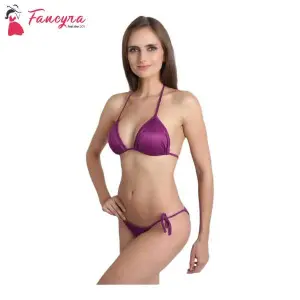 Fancyra Women Stylish Bikini Bra Panty Lingerie Set Free Size Purple Color