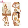 Fancyra Women Sunflower Printed Babydoll Nightwear Dress with Thong