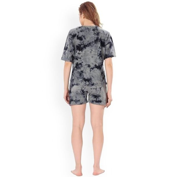 Fancyra Women Tie and Dye Satin Night Suit Pajama Set - Image 4
