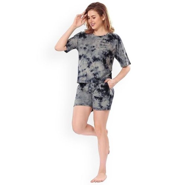 Fancyra Women Tie and Dye Satin Night Suit Pajama Set - Image 5
