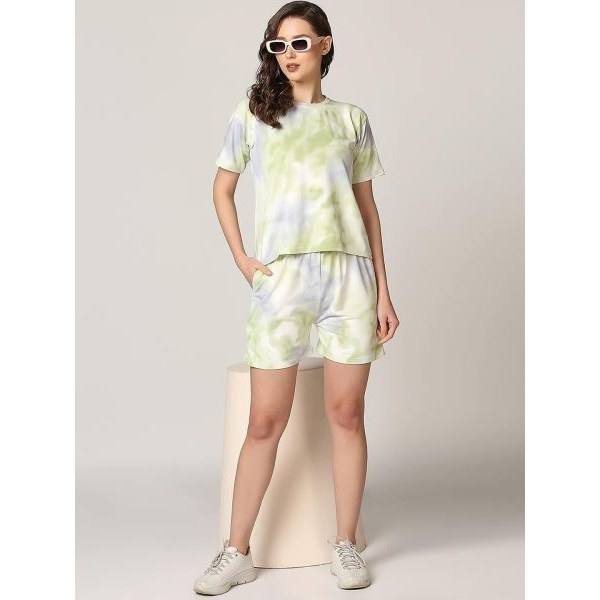 Fancyra Women Top & Shorts Set Multicolor Printed Nightwear - Image 2