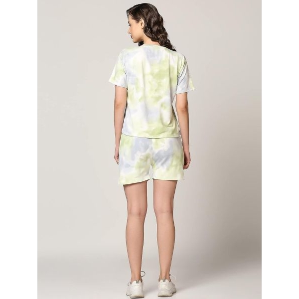 Fancyra Women Top & Shorts Set Multicolor Printed Nightwear - Image 3